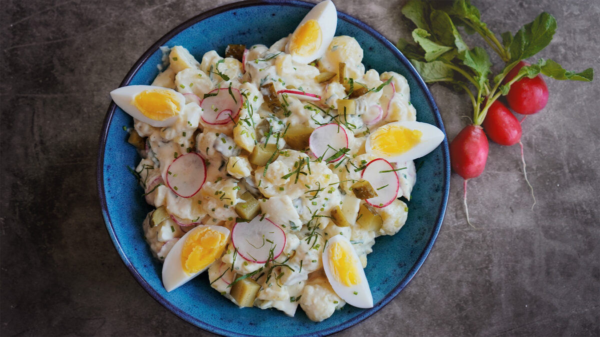 Kartoffelsalat mit selbstgemachter Mayonnaise (ohne Ei) - Thomas kocht ...