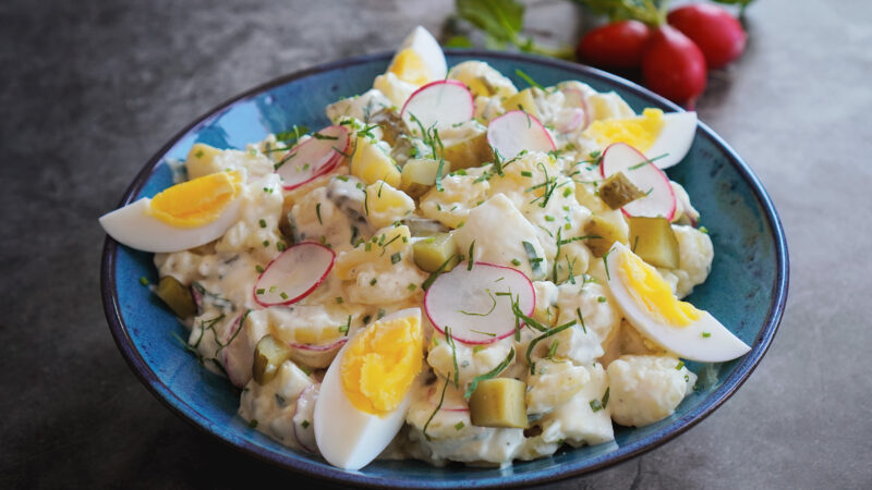 Kartoffelsalat mit selbstgemachter Mayonnaise (ohne Ei) - Thomas kocht ...